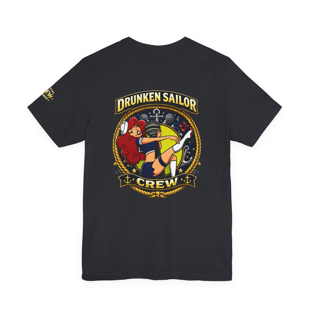 Drunken Sailor Crew T‑Shirt – Nautical Pinup Anchor Graphic Tee