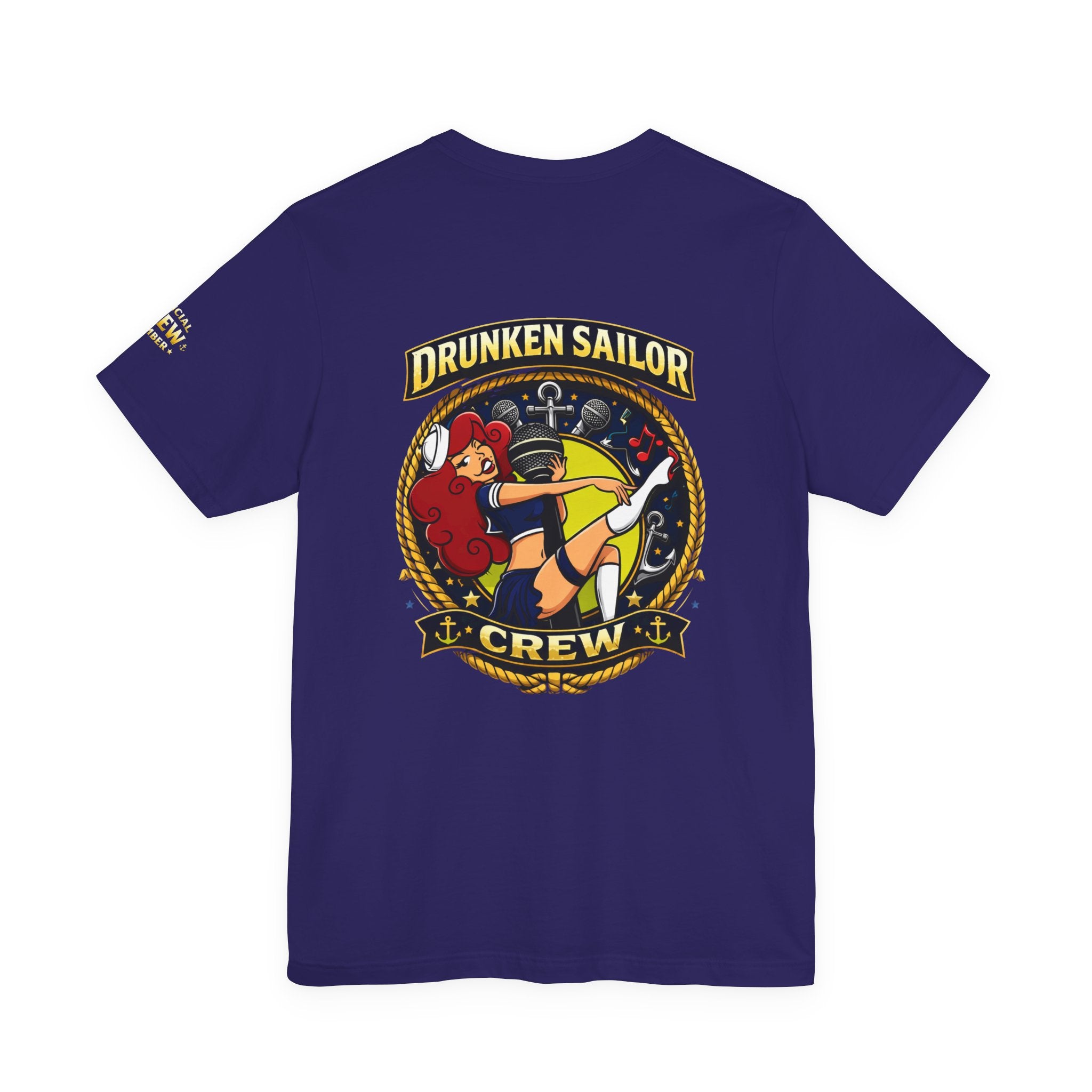 Drunken Sailor Crew T‑Shirt – Nautical Pinup Anchor Graphic Tee