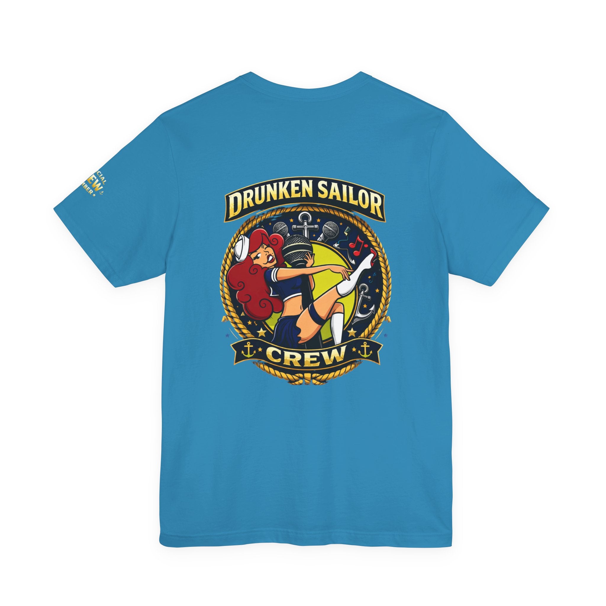 Drunken Sailor Crew T‑Shirt – Nautical Pinup Anchor Graphic Tee