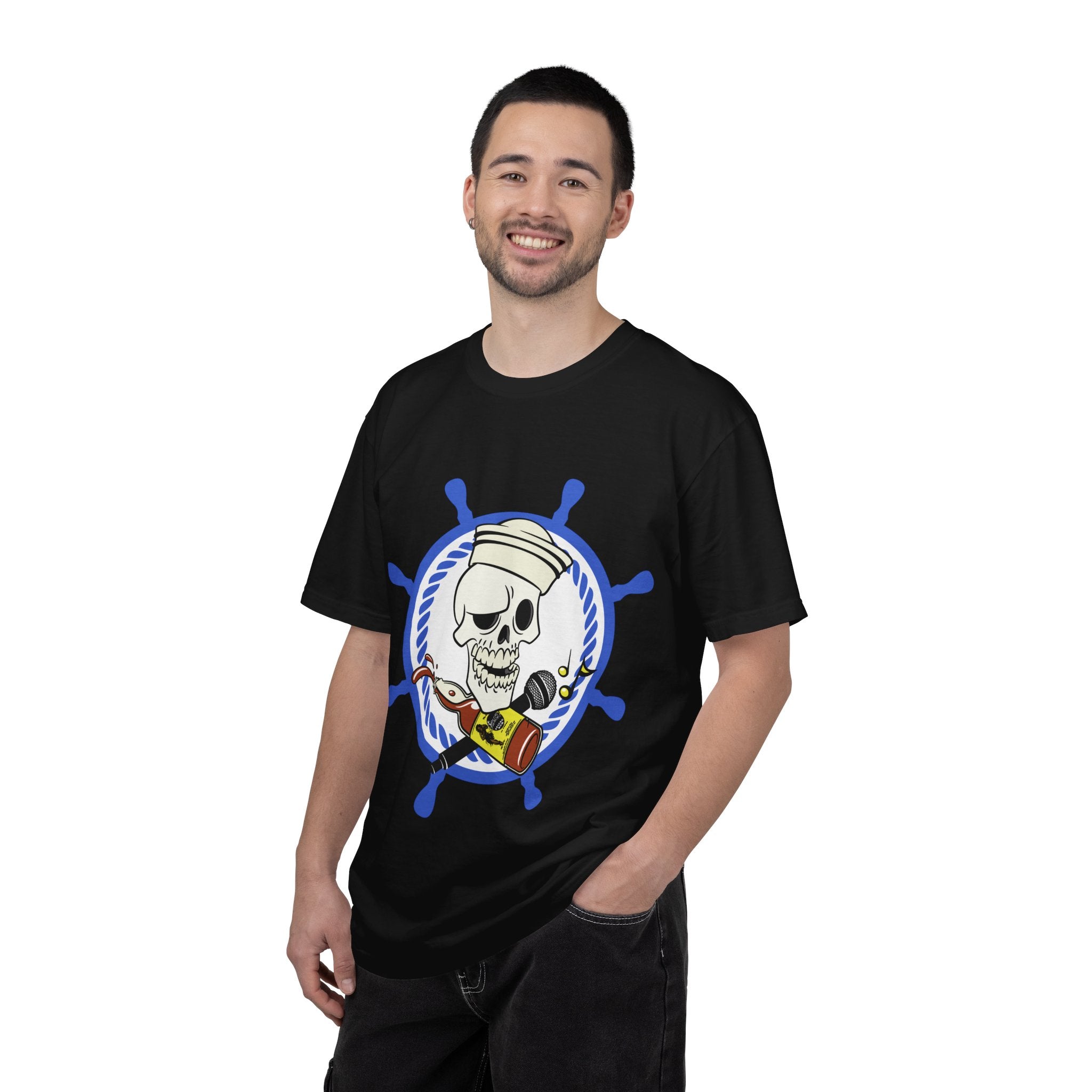Drunken Sailor T-Shirt — Nautical Skull Design ("Drunken Sailor Karaoke" / Muskegon, MI)