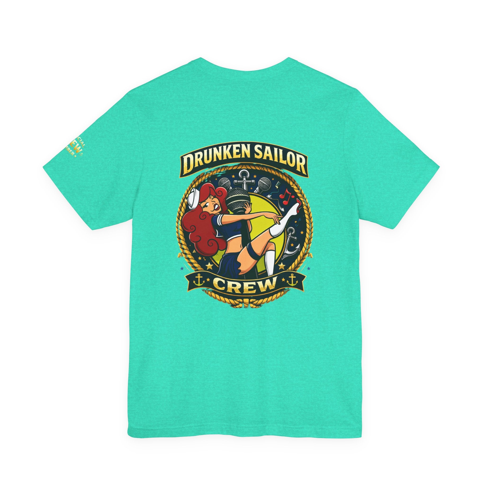 Drunken Sailor Crew T‑Shirt – Nautical Pinup Anchor Graphic Tee