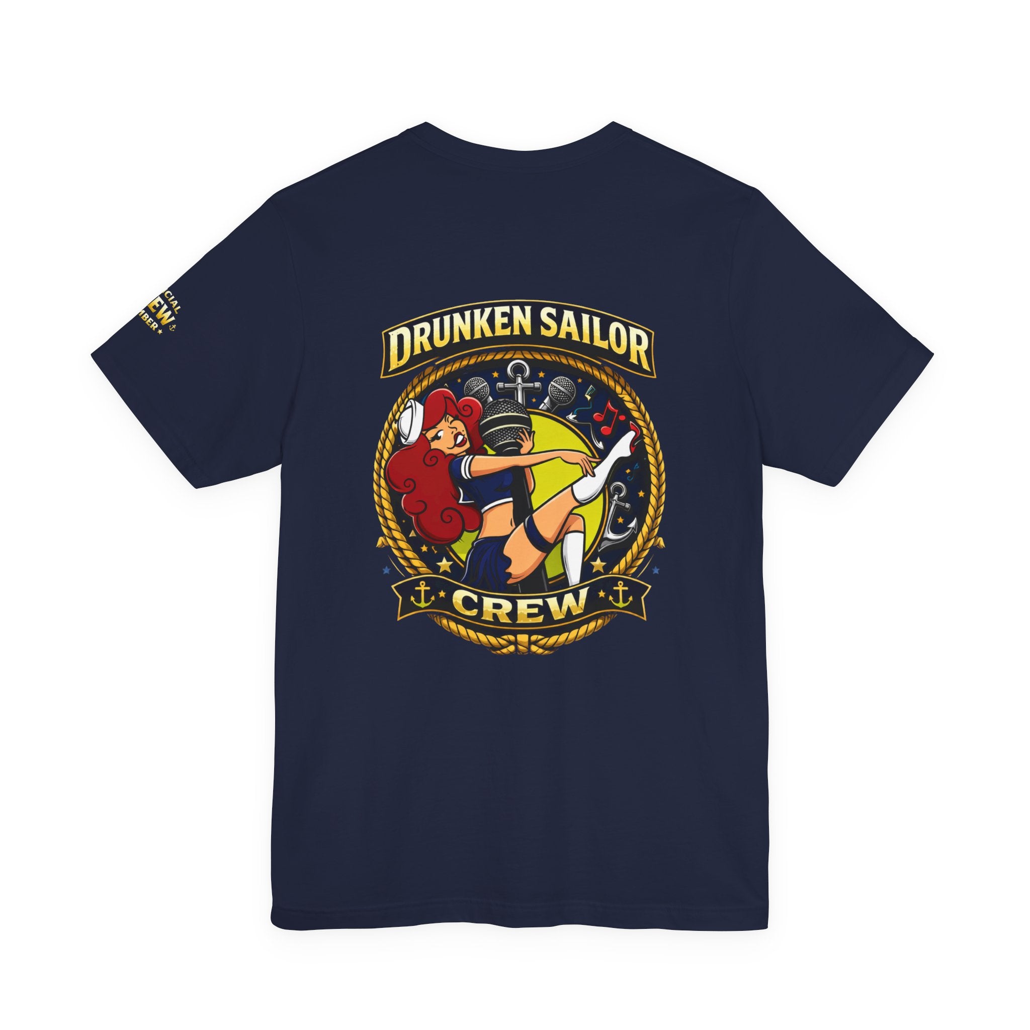 Drunken Sailor Crew T‑Shirt – Nautical Pinup Anchor Graphic Tee