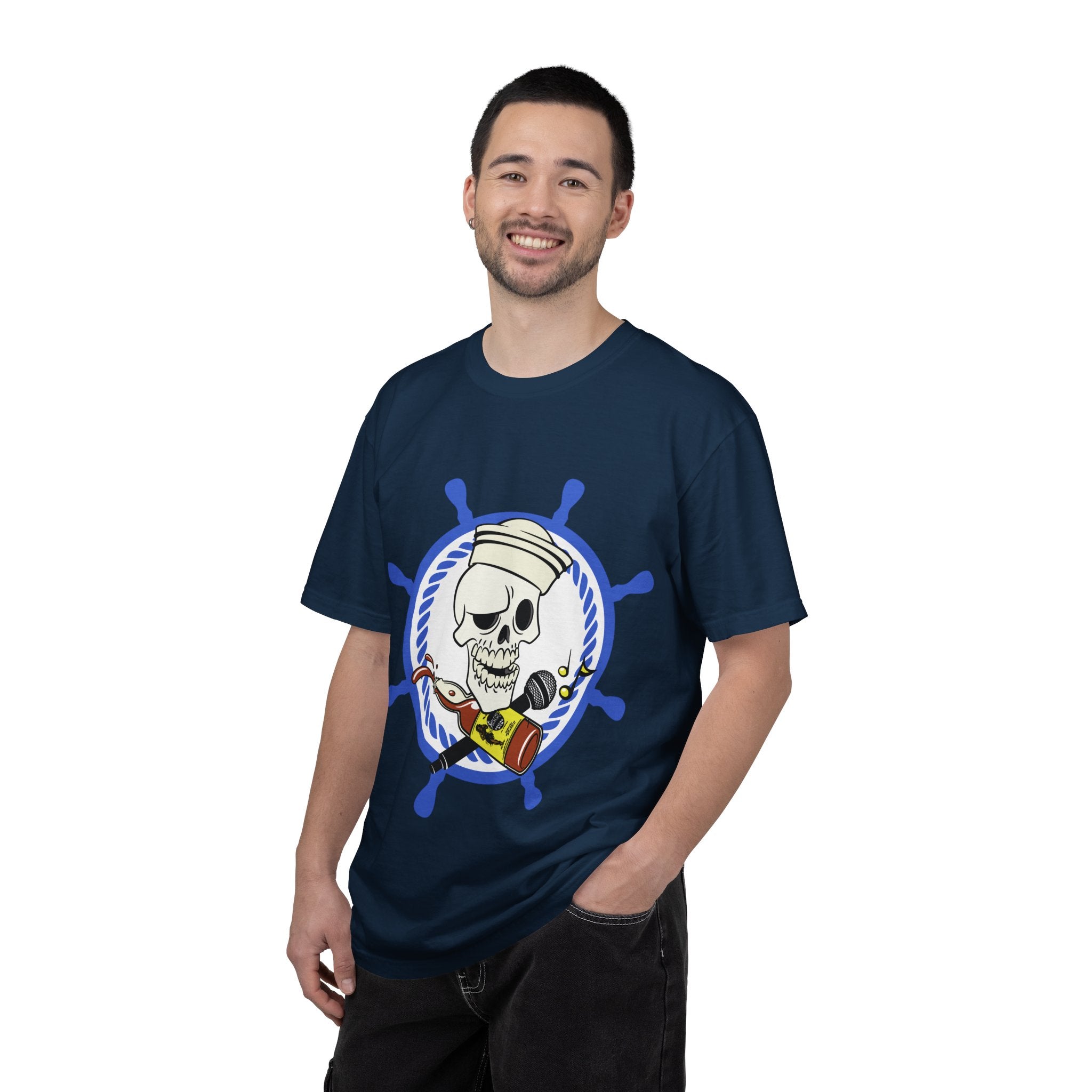 Drunken Sailor T-Shirt — Nautical Skull Design ("Drunken Sailor Karaoke" / Muskegon, MI)